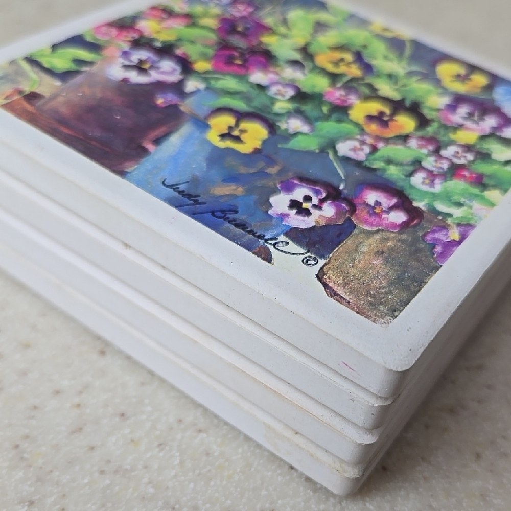 Floral Coasters Set - Picture 2 of 4
